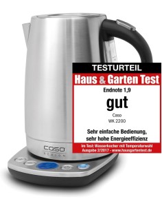 Caso WK 2200 - Tetera eléctrica 1,7 L, 2200 W, Negro, Acero inoxidable,