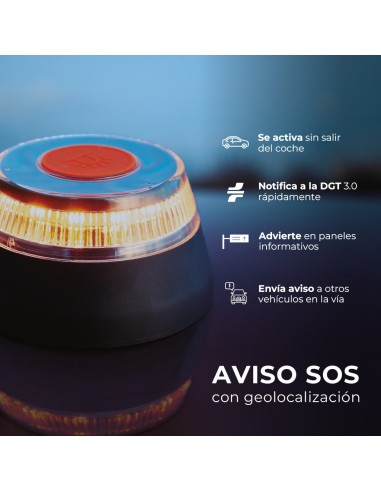 BALIZA DE SEÑALIZACION DE EMERGENCIA V16 CON GEOLOCALIZACION HOMOLOGADA Y APP DE LOCALIZACION GRATUITA