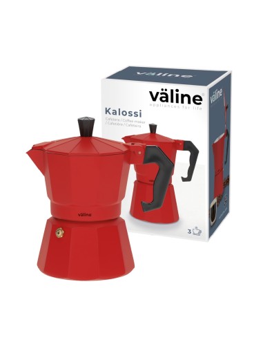 CAFETERA KALOSSI 3 TAZAS ROJO Ref. 400010009