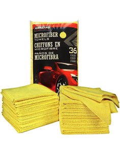 KIRKLAND Signature 713160 Toallas de Microfibra Ultra afelpadas, Paquete de 36, Amarillo, 16 Pulgadas de Alto x 16 Pulgadas de A