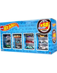 Hot Wheels Pack 50 Vehículos, Coches de Juguete (Modelos Surtidos) (Mattel CGN22)