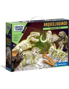 Clementoni-55110 - Arqueojugando Depredadores y Presas - juego científico para excavar y montar dinosaurios
