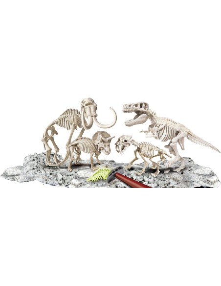 Clementoni-55110 - Arqueojugando Depredadores y Presas - juego científico para excavar y montar dinosaurios