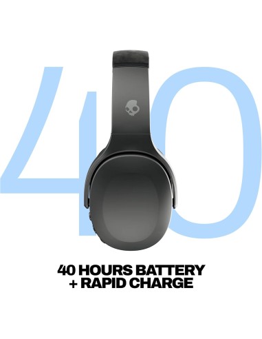 Skullcandy Crusher EVO Cascos Inalámbricos Bluetooth, Bajos Multisensoriales, Ajuste Over-Ear Aislante del Ruido, 40 Horas de Au
