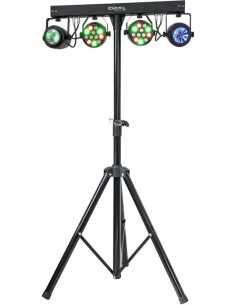 Ibiza - DJLIGHT60 - Soporte de luces con 2 proyectores PAR RGBB & 2 MOON FOWER RGBBBA - Pack LED 4 en 1
