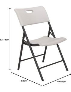 LIFETIME - Sedia pieghevole, alluminio bianco 2