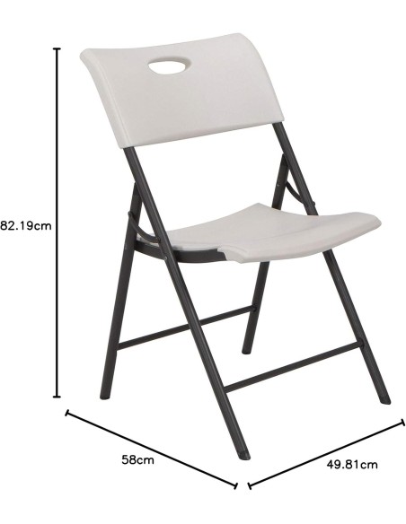 LIFETIME - Silla Plegable, Color Blanco aluminio