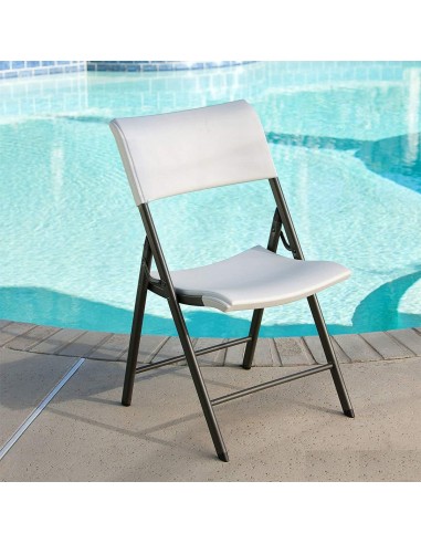 LIFETIME - Chaise pliante, aluminium blanc