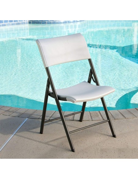 LIFETIME - Silla Plegable, Color Blanco aluminio
