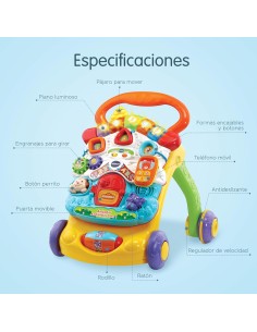 VTech-Baby 2-in-1 Lauflernwagen, Rutschauto mit Musik und Lichtern, klappbaren Beinen, abnehmbarem Bedienfeld, Geschwindigkeitsr 2