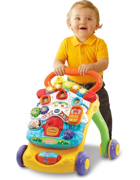 Trotteur VTech-Baby 2 en 1, jouet à enfourcher avec musique et lumières, pieds pliables, panneau amovible, régulateur de vitesse