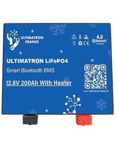 ULTIMATRON - Lítio - 12,8V 200Ah - Versão Aquecida com Bluetooth - BMS Inteligente LiFePO4 com Bluetooth