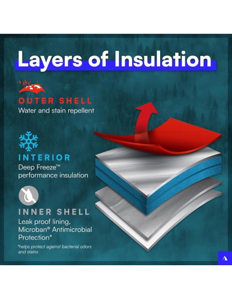 Titan by Arctic Zone Deep Freeze 60 (50+10) - Frigorifero pieghevole con ruote e carrello fuoristrada, grigio squalo