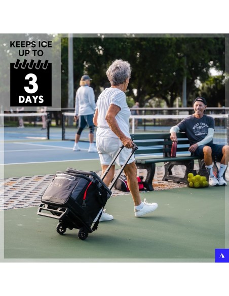 Titan by Arctic Zone Deep Freeze 60 (50+10) - Frigorifero pieghevole con ruote e carrello fuoristrada, grigio squalo