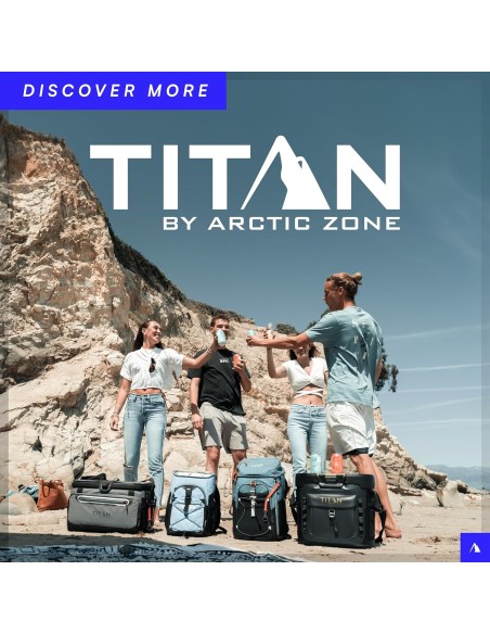 Titan by Arctic Zone Deep Freeze 60 (50+10) - Frigorifero pieghevole con ruote e carrello fuoristrada, grigio squalo
