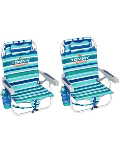 Sac à dos Tommy Bahama pour chaise de plage, 2 pièces, aluminium vert