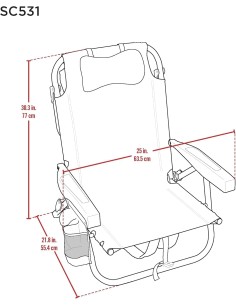 Tommy Bahama Strandstuhl-Rucksack, 2-teilig, Aluminium, Grün 2