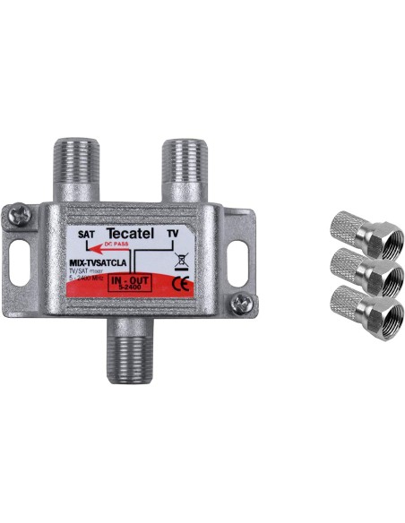 KIT MEZCLADOR TV/SAT TECATEL + CONECTORE