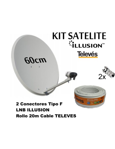 Kit Antena PARABOLICA 60cm Marca Tecatel