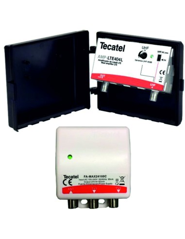 KIT AMPLIFICADOR + FUENTE 40DB 1XUHF MAX