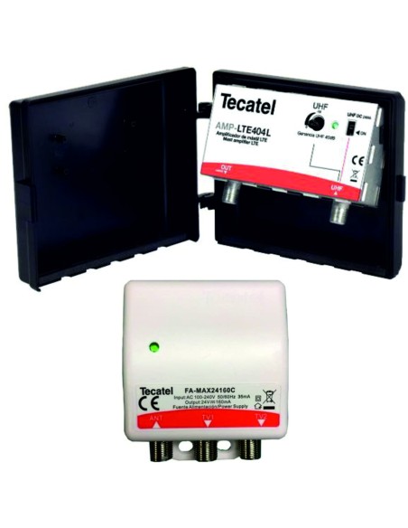 KIT AMPLIFICADOR + FUENTE 40DB 1XUHF MAX KIT AMPLIFICADOR + FUENTE 40DB 1XUHF MAX
