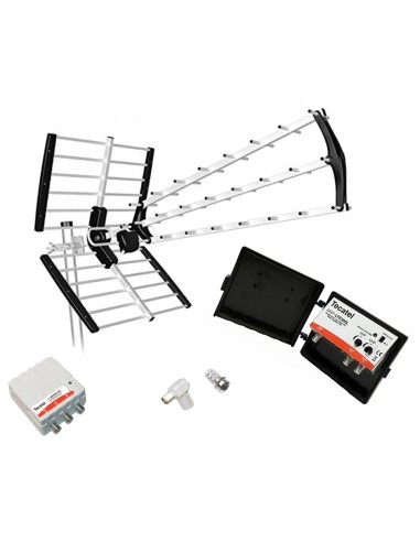 KIT ANTENA TV TECATEL 18 DB 5G + AMPLIFICADOR AMP305L