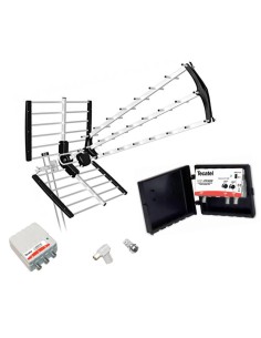 KIT ANTENA TV TECATEL 18 DB 5G + AMPLIFICADOR AMP405L