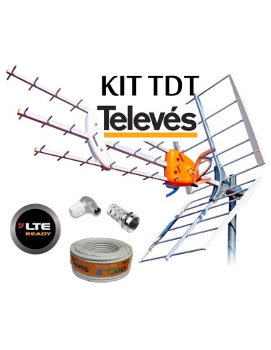 KIT ANTENA HD + ROLLO 20MT + CON TELEVES