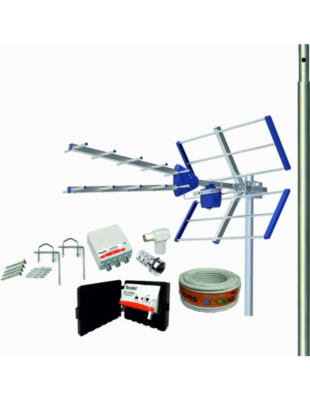 KIT ANTENA COMPACT 5G+CABLE 20M+MASTIL Y KIT ANTENA COMPACT 5G+CABLE 20M+MASTIL Y