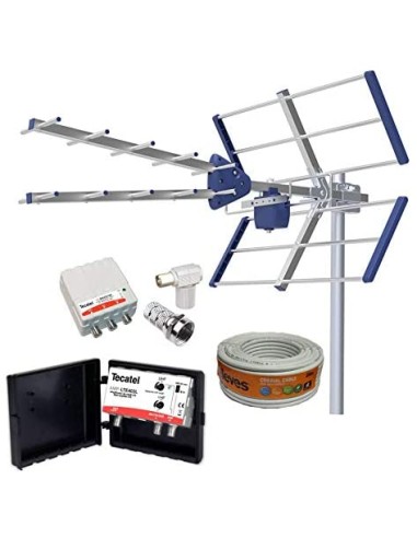 KIT ANTENA COMPACT 5G+CABLE 20 MT Y AMPLIFICADOR