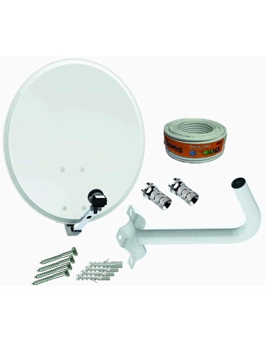 KIT ANTENA PARABOLICA 60CM TECATEL + CAB