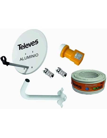 KIT ANTENA PARABOLICA 60CM+ CABLE 20MT + KIT ANTENA PARABOLICA 60CM+ CABLE 20MT +