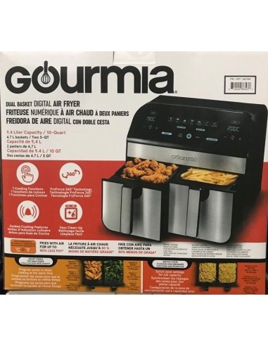 FREIDORA DE AIRE DOBLE COMPARTIMENTO GOURMIA GAF96610 9.4L