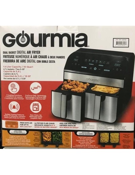 FREIDORA DE AIRE DOBLE COMPARTIMENTO GOURMIA GAF96610 9.4L