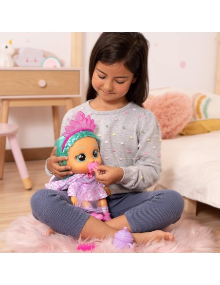 BEBES LLORONES Kiss Me Elodie, Muñeca Interactiva que se Sonroja con un Beso y Llora como un BebE con Pelo para Peinar