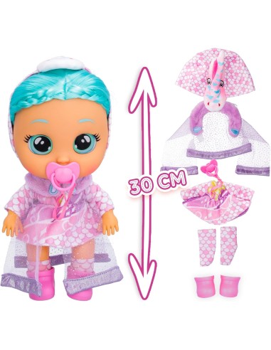 BEBES LLORONES Kiss Me Elodie, Muñeca Interactiva que se Sonroja con un Beso y Llora como un BebE con Pelo para Peinar, Ropa par