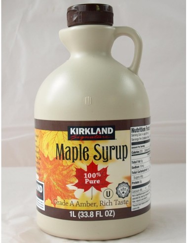  Jarabe de arce Kirkland 100 % puro y natural, grado A, sabor fuerte, 1 L