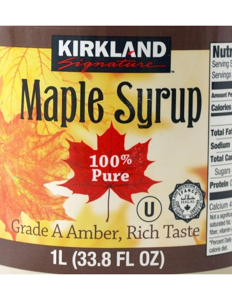  Jarabe de arce Kirkland 100 % puro y natural, grado A, sabor fuerte, 1 L
