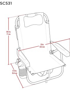 TECNOLIFE Silla Playa Tommy Bahama Roja Modelo 2025 2