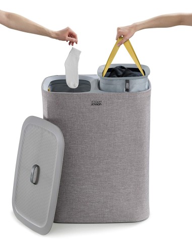 CESTO DE ROPA CON TAPA 90LCON BOLSAS EXTRAIBLES JOSEPH TOTA