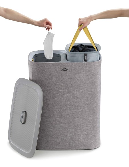 CESTO DE ROPA CON TAPA 90LCON BOLSAS EXTRAIBLES JOSEPH TOTA