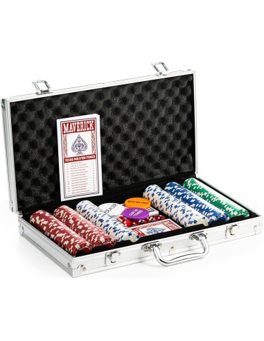 Maverick Poker Set MaletIn de Juego Texas Holden 300 fichas + 2 Barajas